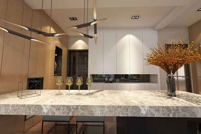 几款常见的大理石吧台桌风格